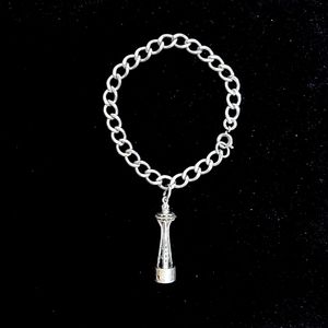 Vintage Sterling Silver Charm Bracelet with Seattle Space Needle